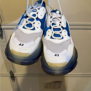 Balenciaga White and Blue Sneakers